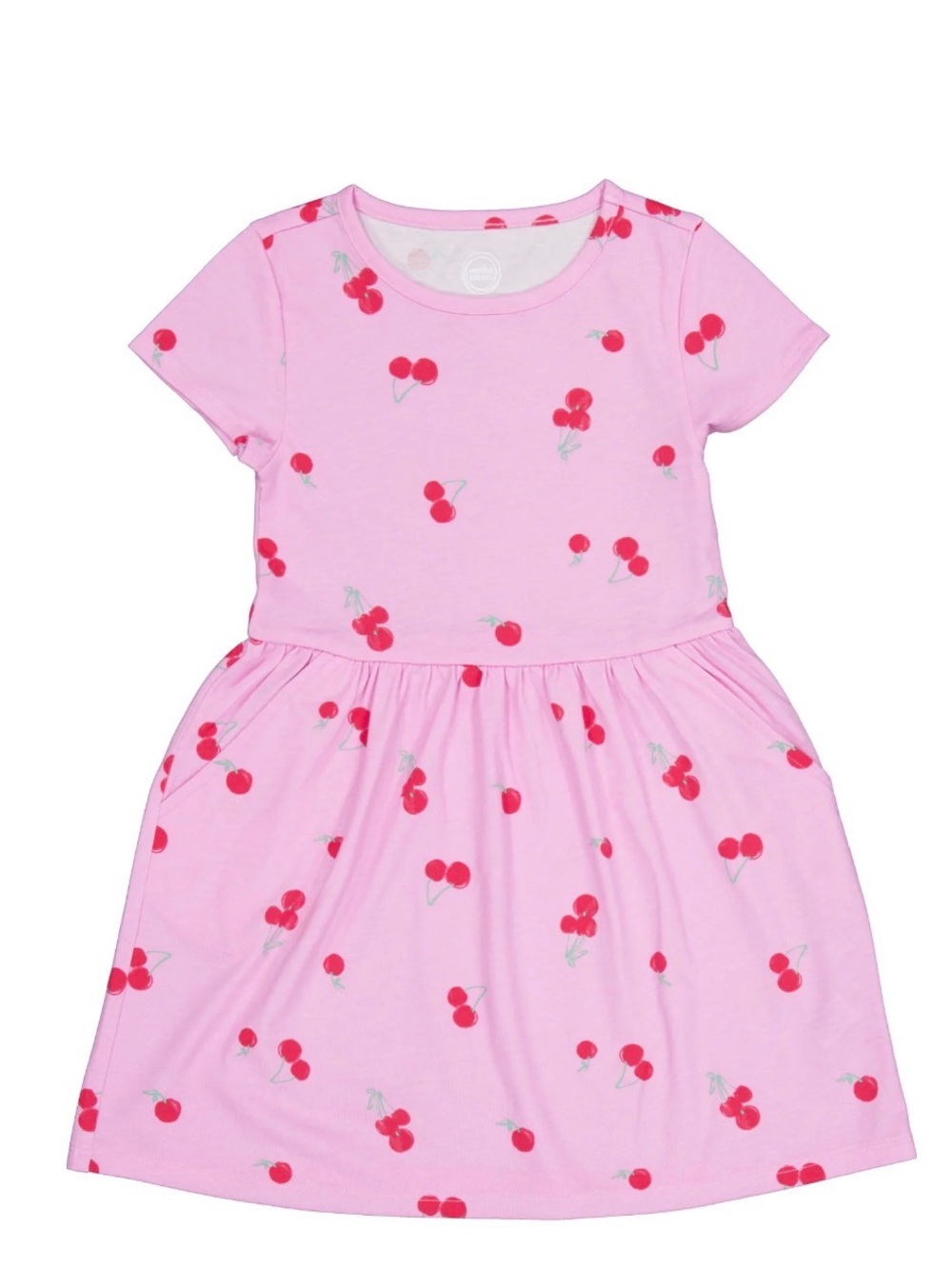 Pink Cherry Print Girls' Tee Dress
